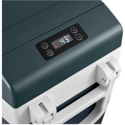 Sencor - Kannettava kompressorikäyttöinen autojääkaappi 55 l 70W/12V/230V sininen/valkoinen