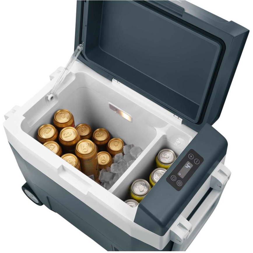Sencor - Kannettava kompressorikäyttöinen autojääkaappi 55 l 70W/12V/230V sininen/valkoinen