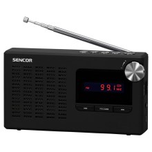 Sencor - Kannettava PLL FM-radiovastaanotin 5W 800 mAh 3.7V USB ja MicroSD