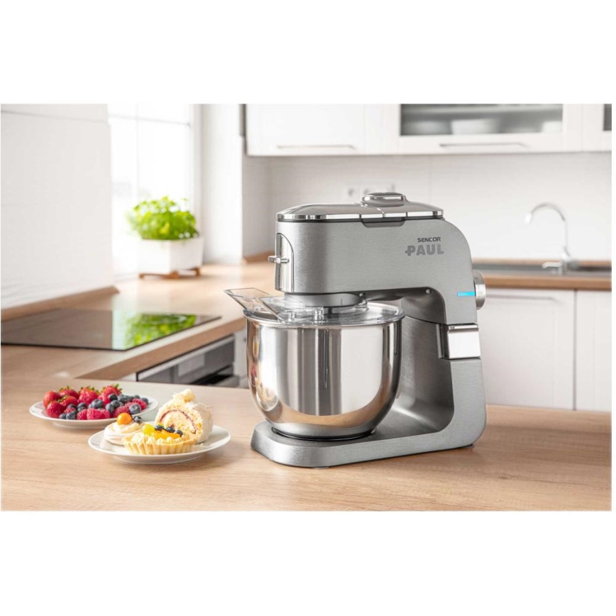 Sencor - Keittiökone ruostumattomalla teräskulholla 1700W/230V mattakromi