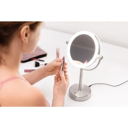 Sencor - Kosmetiikkapeili LED-taustavalolla LED/5W/230V ruostumaton teräs