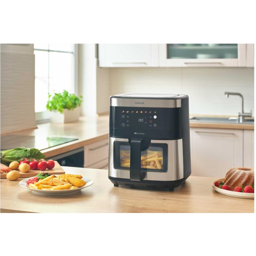 Sencor - Kuumailmafriteeraus 9 l 1700W/230V musta/matattu kromi