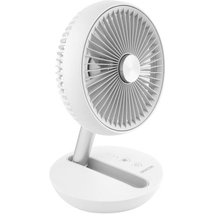 Sencor - Ladattava pöytätuuletin 5W/5V 4000 mAh valkoinen
