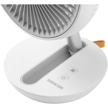 Sencor - Ladattava pöytätuuletin 5W/5V 4000 mAh valkoinen