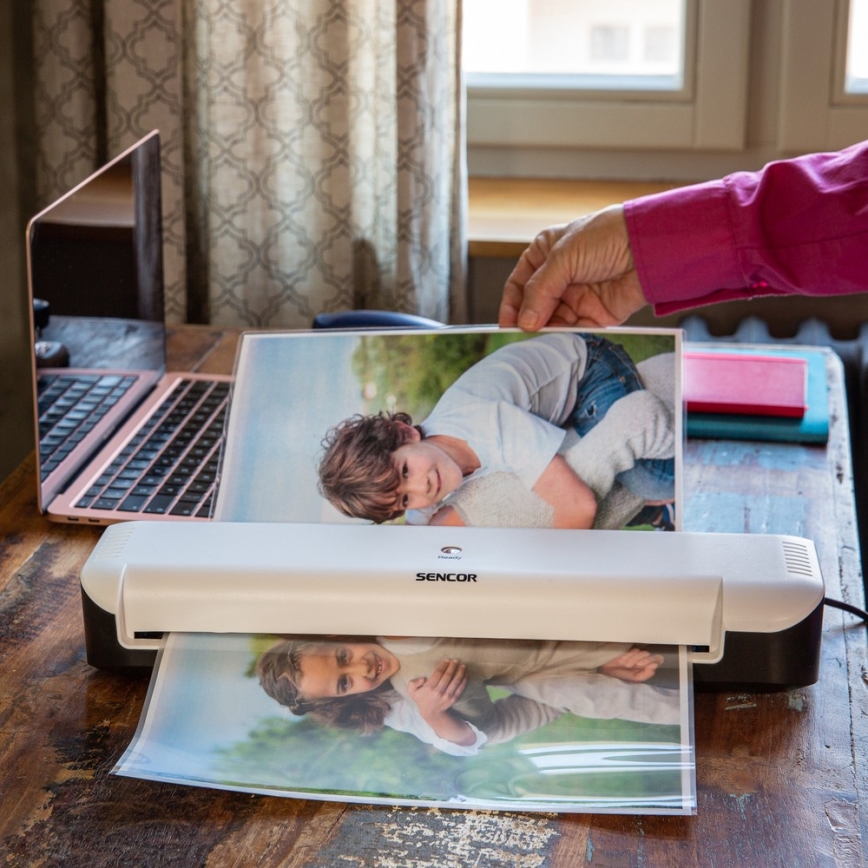Sencor - Laminaattori A3 160W/230V valkoinen/musta