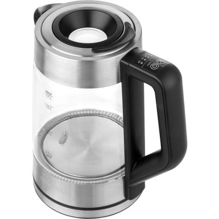 Sencor - lämpötilansäädöllä varustettu vedenkeitin 1,7 l 2200W/230V mattakromi/musta