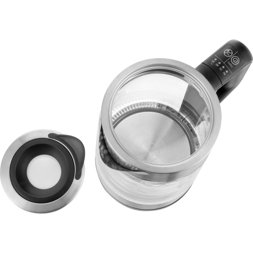 Sencor - lämpötilansäädöllä varustettu vedenkeitin 1,7 l 2200W/230V mattakromi/musta