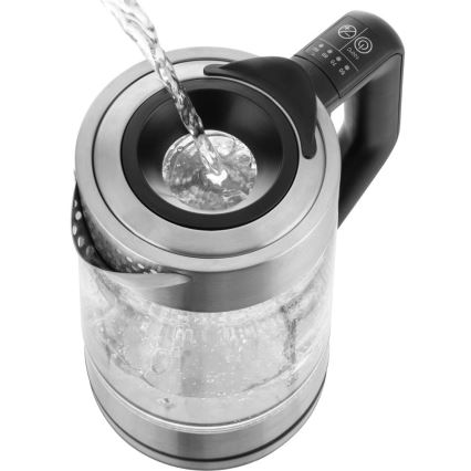 Sencor - lämpötilansäädöllä varustettu vedenkeitin 1,7 l 2200W/230V mattakromi/musta