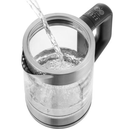 Sencor - lämpötilansäädöllä varustettu vedenkeitin 1,7 l 2200W/230V mattakromi/musta