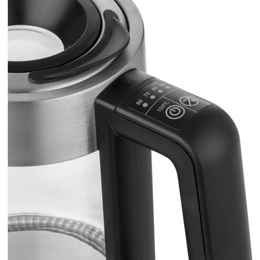 Sencor - lämpötilansäädöllä varustettu vedenkeitin 1,7 l 2200W/230V mattakromi/musta