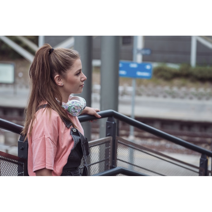 Sencor - Langattomat kuulokkeet mikrofonilla 3,7V/400 mAh vihreä/valkoinen