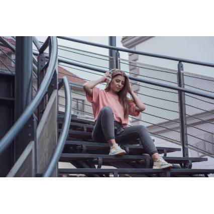 Sencor - Langattomat kuulokkeet mikrofonilla 3,7V/400 mAh vihreä/valkoinen