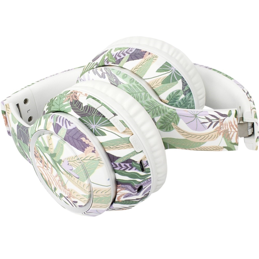 Sencor - Langattomat kuulokkeet mikrofonilla 3,7V/400 mAh vihreä/valkoinen