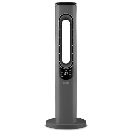 Sencor - Pylväsmainen siivetön tuuletin keraamisella lämmityselementillä 1200/2000W/230V antrasiitinharmaa + kaukosäädin