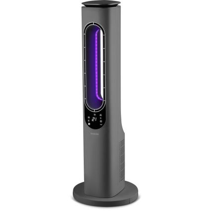 Sencor - Pylväsmainen siivetön tuuletin keraamisella lämmityselementillä 1200/2000W/230V antrasiitinharmaa + kaukosäädin