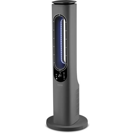 Sencor - Pylväsmainen siivetön tuuletin keraamisella lämmityselementillä 1200/2000W/230V antrasiitinharmaa + kaukosäädin
