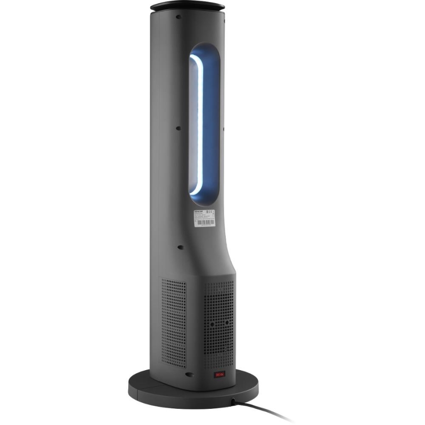 Sencor - Pylväsmainen siivetön tuuletin keraamisella lämmityselementillä 1200/2000W/230V antrasiitinharmaa + kaukosäädin
