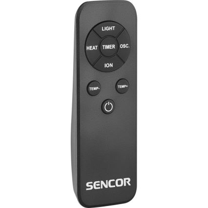 Sencor - Pylväsmainen siivetön tuuletin keraamisella lämmityselementillä 1200/2000W/230V antrasiitinharmaa + kaukosäädin