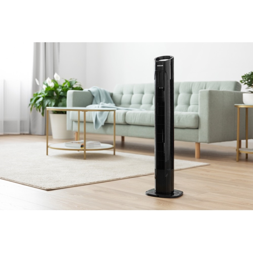 Sencor - Lattiatuuletin 50W/230V musta + kaukosäädin