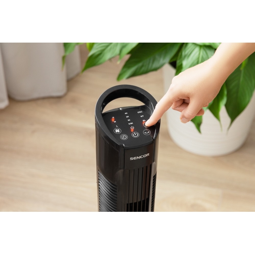 Sencor - Lattiatuuletin 50W/230V musta + kaukosäädin