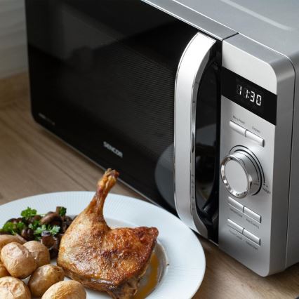 Sencor - Mikroaaltouuni 800W/230V 17 l hopea
