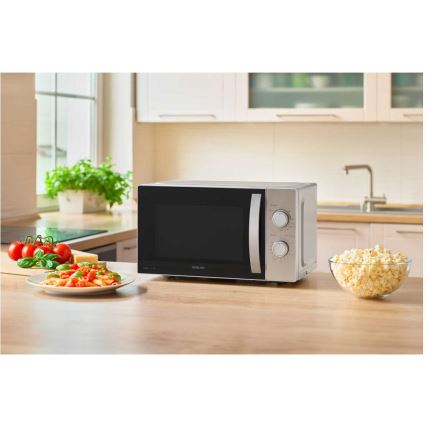 Sencor - Mikroaaltouuni grillitoiminnolla 700W/1000W/230V 20 l mattakromi