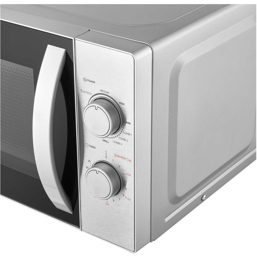 Sencor - Mikroaaltouuni grillitoiminnolla 700W/1000W/230V 20 l mattakromi