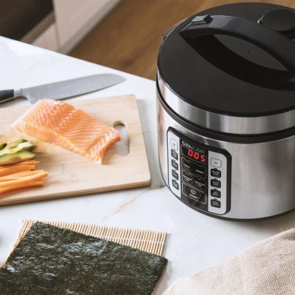 Sencor - Monitoiminen riisinkeitin 700W/230V 1,5 l ruostumaton teräs/musta