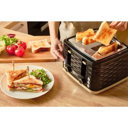 Sencor - nelipaikkainen leivänpaahdin 1600W/230V musta/beige