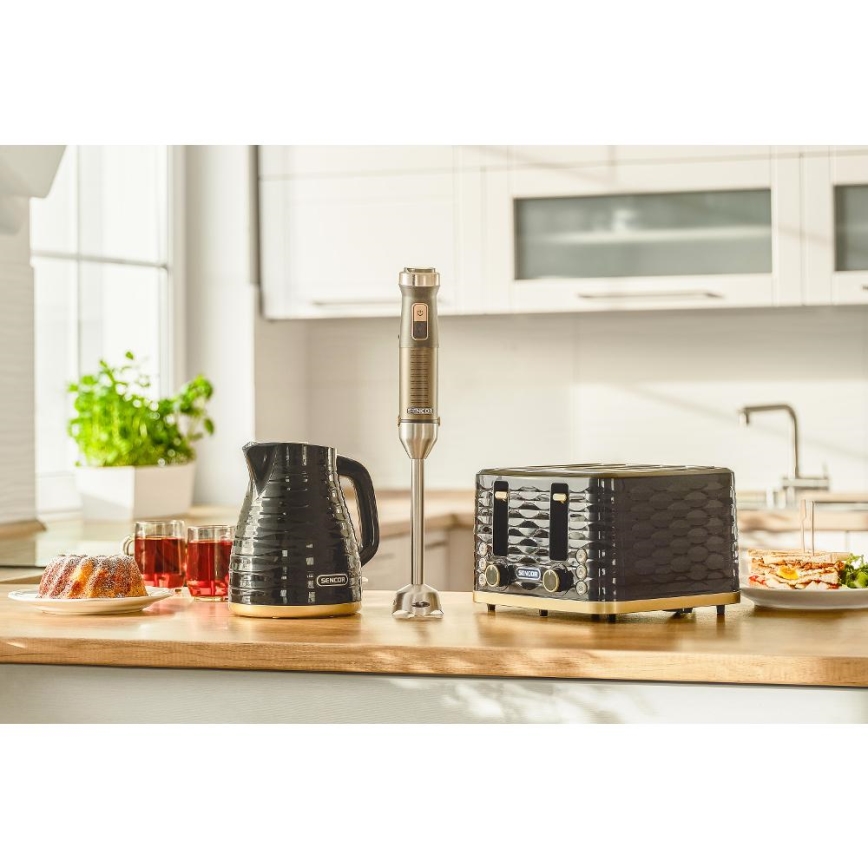 Sencor - nelipaikkainen leivänpaahdin 1600W/230V musta/beige