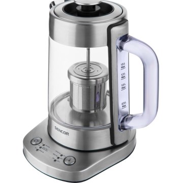 Sencor - Nopea vedenkeitin lämpötilansäädöllä 1,5 l 1500 W/230 V ruostumaton teräs