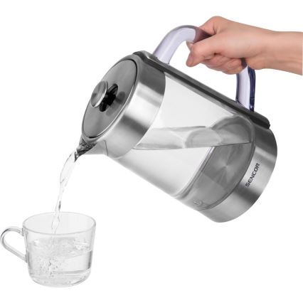 Sencor - Nopea vedenkeitin lämpötilansäädöllä 1,5 l 1500 W/230 V ruostumaton teräs