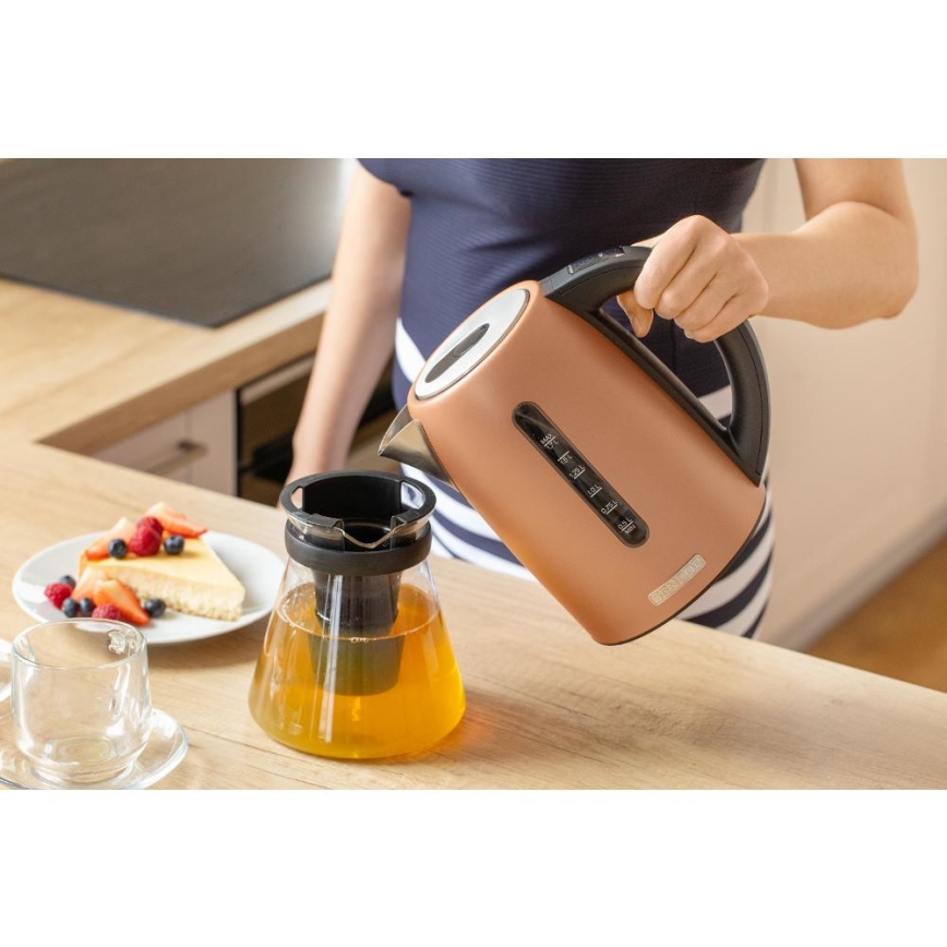 Sencor - Nopea vedenkeitin lämpötilansäädöllä 1,7 l 2150W/230V kuparinvärinen