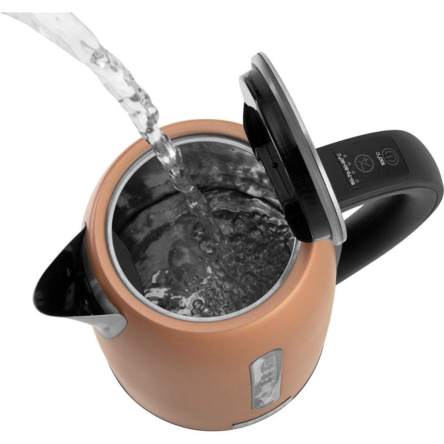 Sencor - Nopea vedenkeitin lämpötilansäädöllä 1,7 l 2150W/230V kuparinvärinen