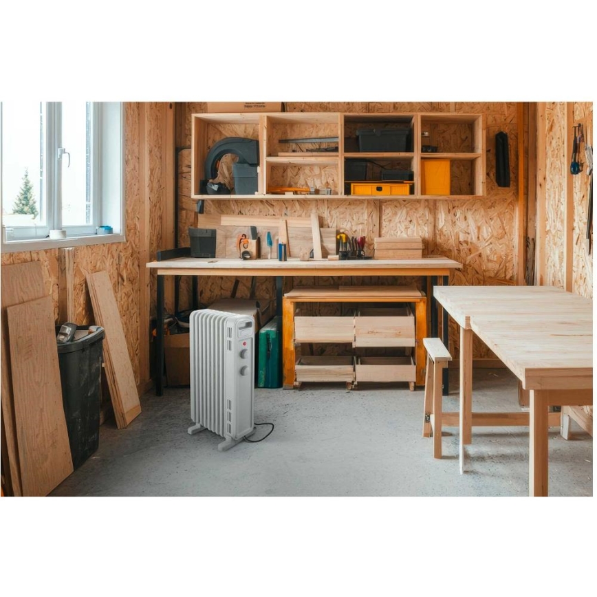 Sencor - Öljytäytteinen patteri, 9-levyinen, 800/1200/2000W/230V, valkoinen