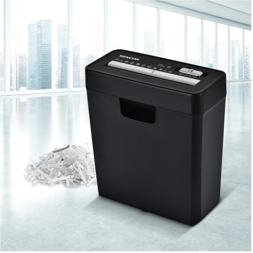 Sencor - Paperisilppuri A4 äänenvoimakkuus 10 l 190W/230V musta