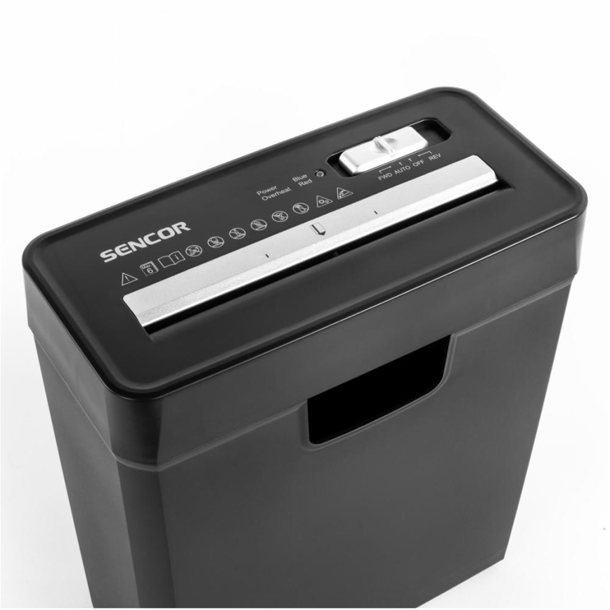 Sencor - Paperisilppuri A4 äänenvoimakkuus 10 l 190W/230V musta