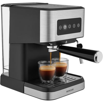 Sencor - Portafiltterilla varustettu espressokeitin 1050W/230V musta/mattakromi