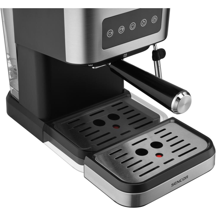 Sencor - Portafiltterilla varustettu espressokeitin 1050W/230V musta/mattakromi