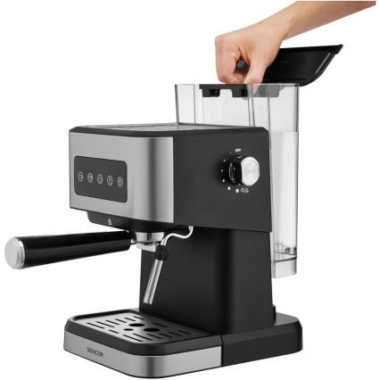 Sencor - Portafiltterilla varustettu espressokeitin 1050W/230V musta/mattakromi