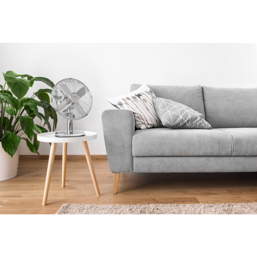 Sencor - Pöytätuuletin 30W/230V kiiltävä kromi