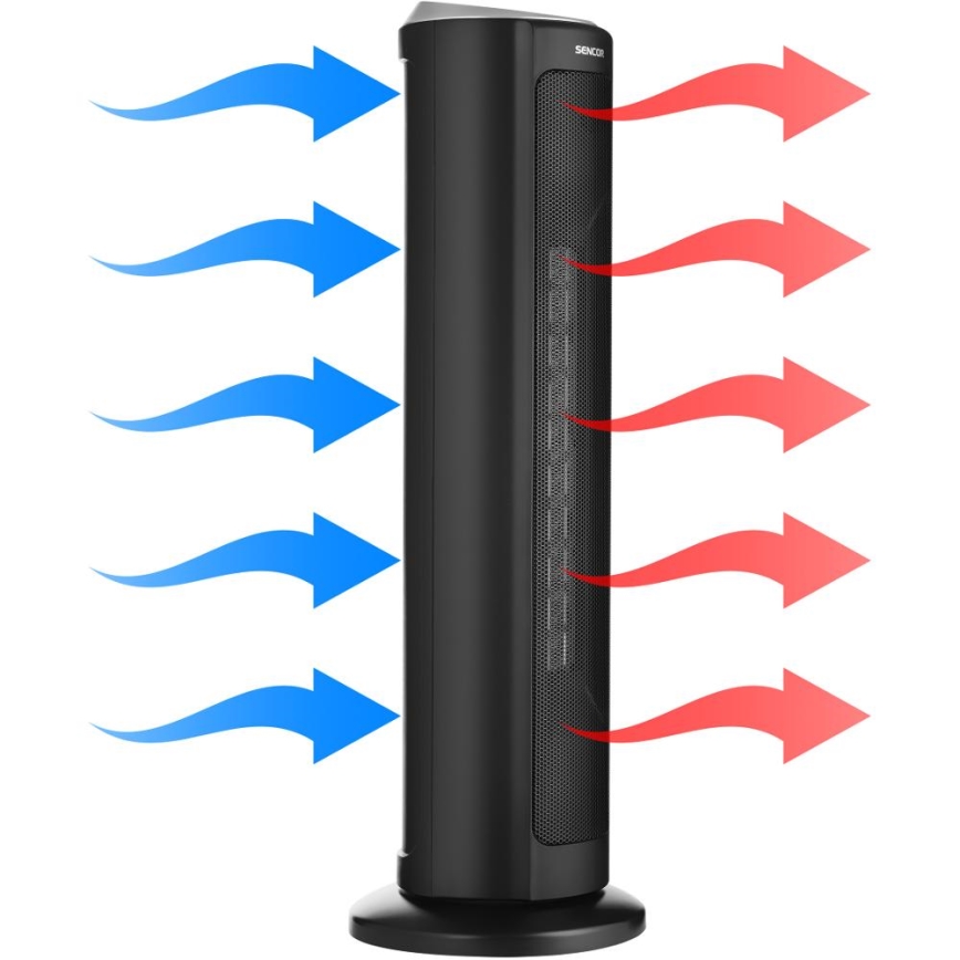 Sencor - Tuuletin keraamisella lämmityselementillä 1300/2200W/230V musta + kaukosäädin