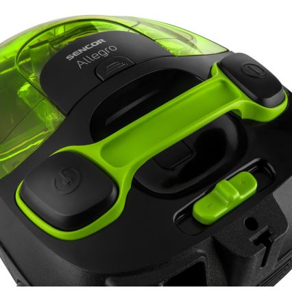 Sencor - Pussiton pölynimuri 1,5 l 890W/230V vihreä/musta