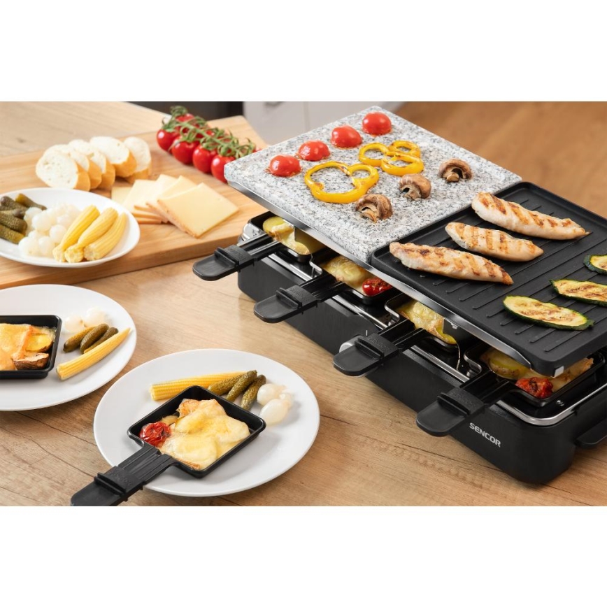 Sencor - Raclette grill lisävarusteiden kanssa 1400W/230V