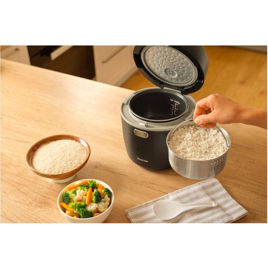 Sencor - Riisikeitin 350W/230V 0,6 l musta