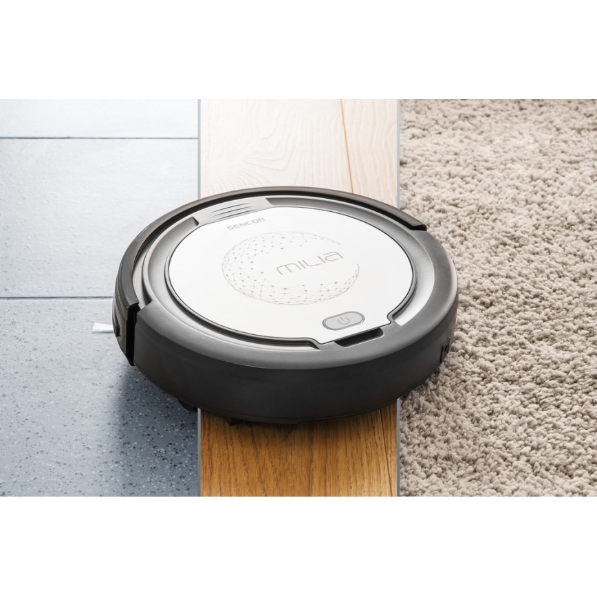 Sencor - Robottipölynimuri mopilla 2in1 15W/14,4V 1500 mAh musta