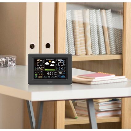 Sencor - sääasema värillisellä LCD-näytöllä, 3xAA + 2xAA, musta