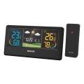 Sencor - Sääasema värillisellä LCD-näytöllä 3xAAA + 2xAA musta