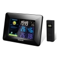 Sencor - Sääasema värillisellä LCD-näytöllä ja Herätyskello 3xAAA + 2xAA musta
