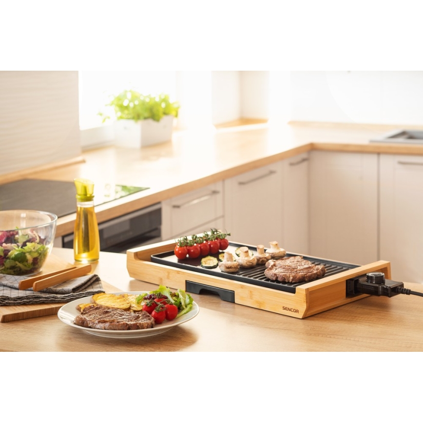 Sencor -  Sähkögrilli pöydälle 1800W/230V bambu